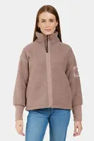 Mikina Didriksons MELLA dámská, fialová barva, hladká, 505446