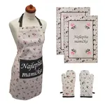 Najlepšia mamička – zástera, chňapka s magnetom a dve utierky