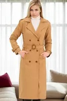 Z9737 DEWBERRY WOMEN'S TRENCH COAT-CAMEL