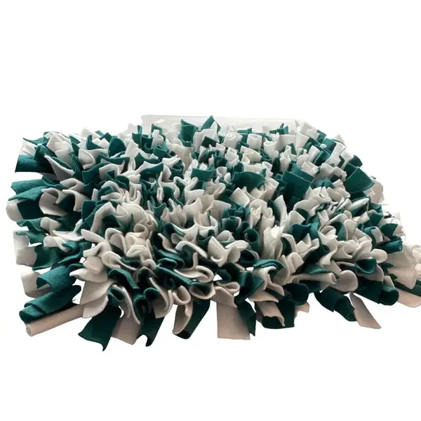 Čmuchacíkoberečky.cz® Čmuchací kobereček extra hustý BÍLO-TMAVĚ TYRKYSOVÝ 1251/45X