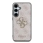 Zadní kryt Guess PU 4G Metal Logo pro Samsung Galaxy S25, růžová