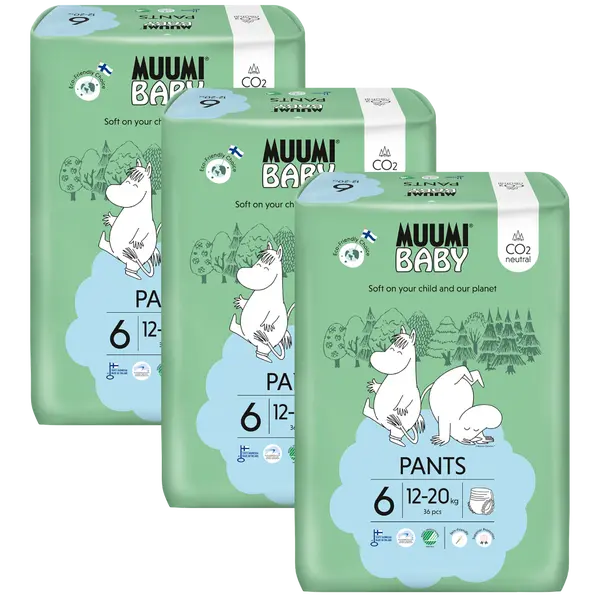 Muumi Baby Pants 6 Junior 12–20 kg eko kalhotky 108 ks