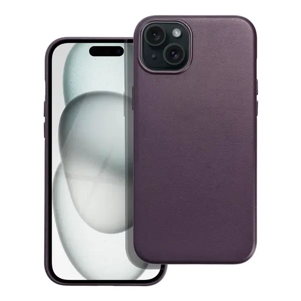 Zadní kryt LEATHER MAG COVER case pro Apple iPhone 15 Plus, dark violet