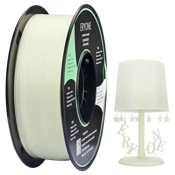ERYONE 1.75mm Luminous PLA 3D Printing Filament 1kg Green