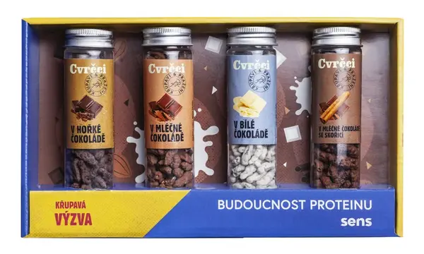 SENS Cvrčci v čokoládě - Dárkový set 4 chutí 4 x 20 g