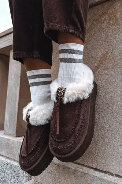 Boto Dámské sněhule s kožíškem na platformě čokoládové Rosmira