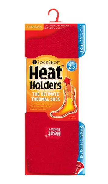 Dámske Heat Holders termo ponožky ORIGINAL jednofarebné -Červená
