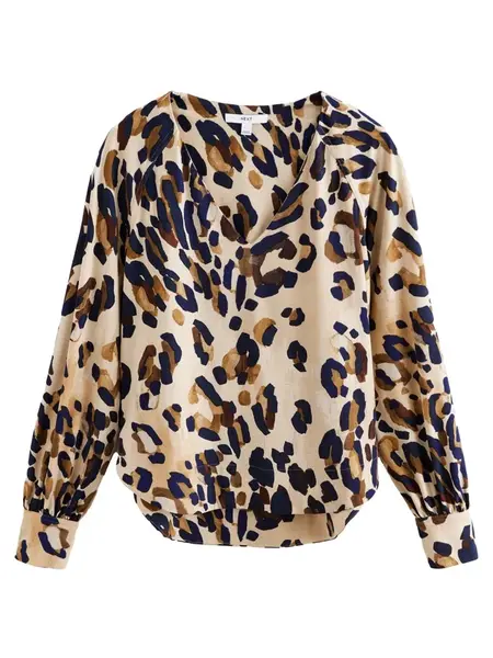 Next Blúzka  námornícka modrá / hnedá / kapučíno / tmavohnedá