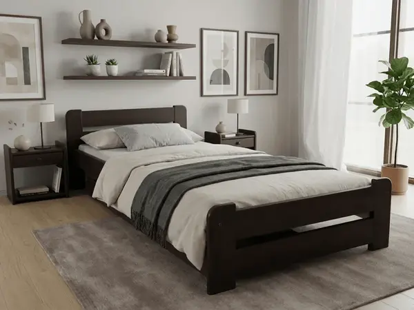 Posteľ Laura 90 x 200 cm, orech Rošt: Bez roštu, Matrac: Matrac DELUXE 10 cm