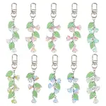 10Pcs Lily of the Valley Acrylic & Glass Pendant Decoration