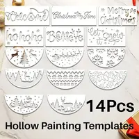 12Pcs Christmas Word PET Painting Stencils