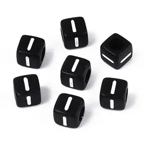 Initial Acrylic Horizontal Hole Beads