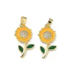 Brass Micro Pave Cubic Zirconia Pendants