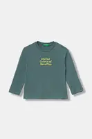 Dětské bavlněné tričko s dlouhým rukávem United Colors of Benetton