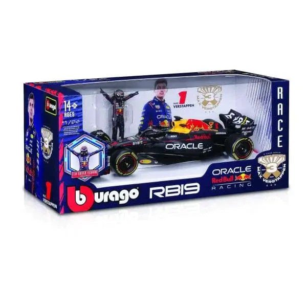 Bburago 1:24 RACE Formula F1 - Red Bull Racing RB19(2023) #1 (Max Verstappen) -s řidičem