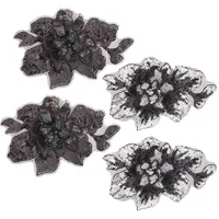 4Pcs 2 Style Fiber Lace Embroidery Sewing Appliques