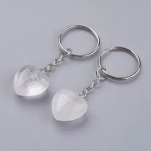 Natural Quartz Crystal Keychain