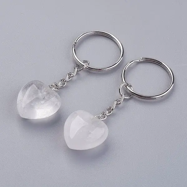 Natural Quartz Crystal Keychain