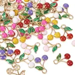 60Pcs 6 Colors Alloy Enamel Charms