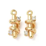 Brass Micro Pave Clear Cubic Zirconia Charms