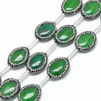 Natural Agate Rhinestone Beads