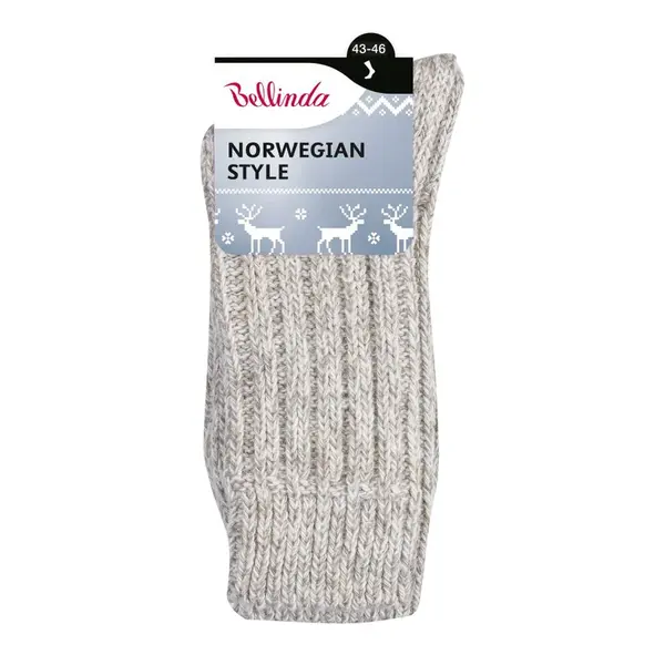 Bellinda NORWEGIAN teplé ponožky vel. 43/46 1 pár béžové