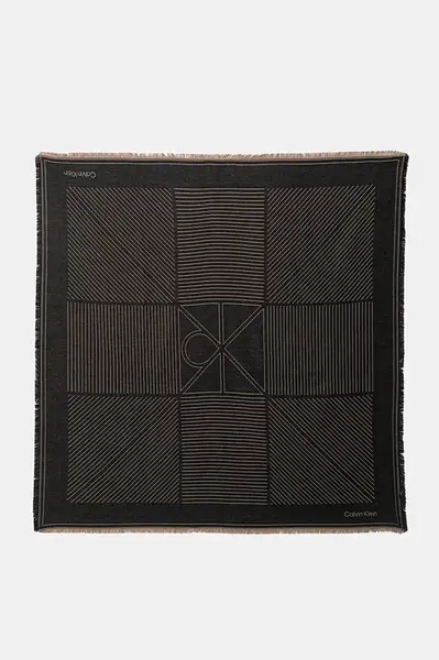 Šátek Calvin Klein dámský, černá barva, LV04F8073G