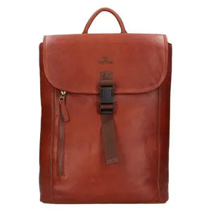 Kožený trendy batoh Mustang Manet - koňak