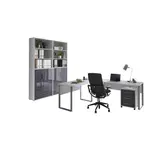 MID.YOU KANCELÁŘ, šedá, vysoce lesklá antracitová