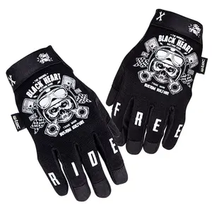 Moto rukavice W-TEC Black Heart Piston Skull černá M