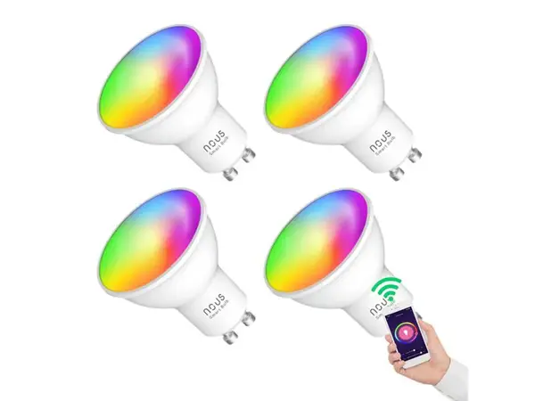 Smart LED žárovka GU10 4,5W RGB NOUS P8/4pack WiFi Tuya sada 4ks - rozbaleno