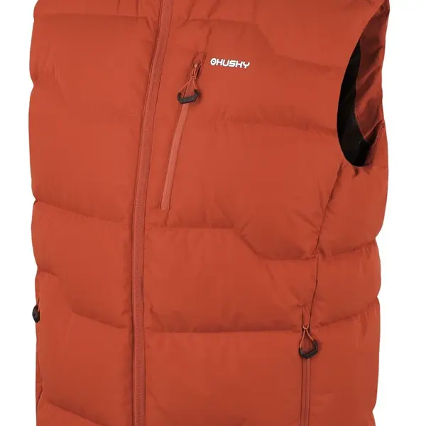 Husky Deep M S, dark orange Pánská péřová vesta na zip