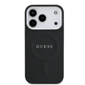 Ochranný kryt Guess PU Saffiano MagSafe pro Apple iPhone 17 Pro, černá