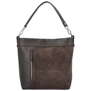 Dámská kožená kabelka do ruky tmavě hnědá - Delami Vera Pelle Aneli