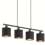 Závěsné stropní osvětlení Tommy, 4 svítidla, černá/zlatá