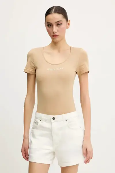 Tričko Guess Jeans zelená barva, W5GP25 J1314