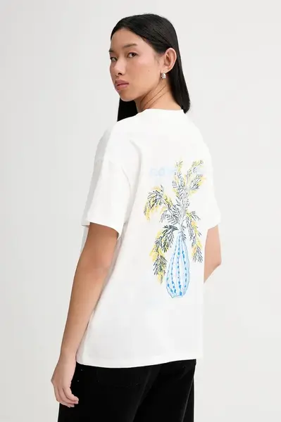 Bavlněné tričko Marc O'Polo dámské, béžová barva, 5000009349