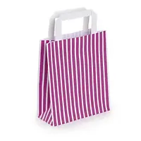 50 x Taška z kraftového papíru 190 x 220 x 80 mm s růžovými pruhy