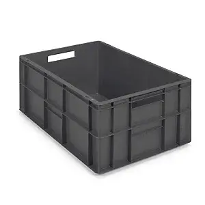 Euro přepravka ekonomická, 600x400x240 mm, 100% recyklovaná, šedá