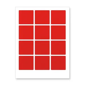 Samolepicí etikety 60 x 60 mm, 12 etiket, A4, 20 listů, červené