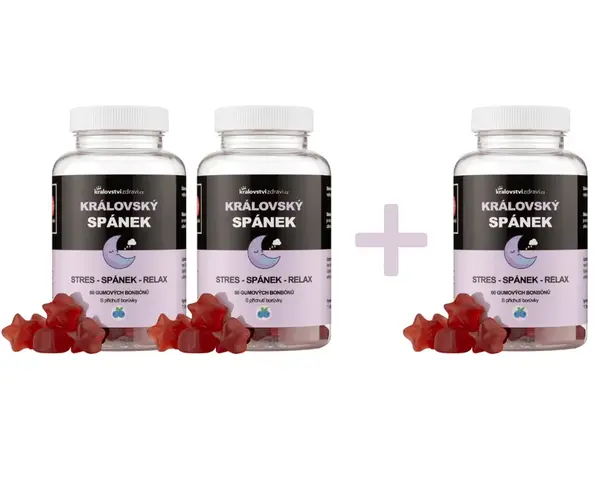 královstvízdraví 2+1 Královský želé pro podporu hlubokého spánku, 3x60 gumových bonbónů