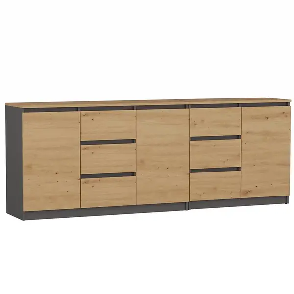 Komoda Costa 1d3s 2d3s Antracit/Artisan