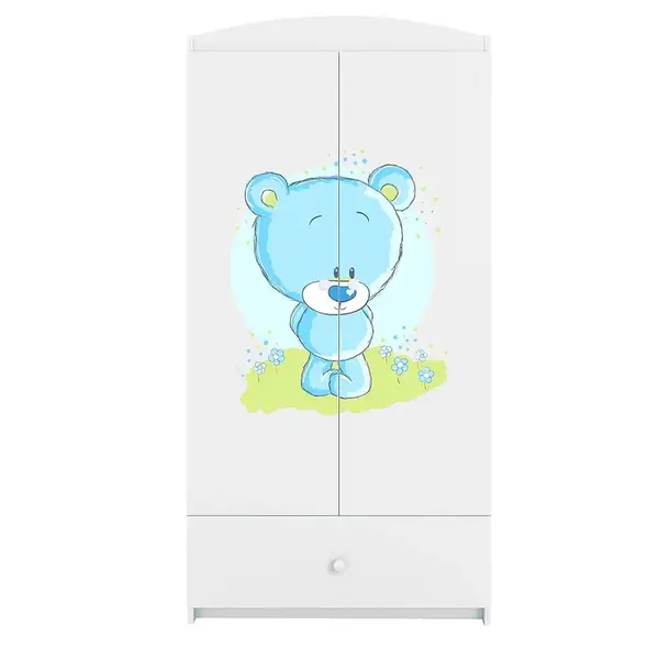 Skříň Babydreams bílá - Modrý medvídek