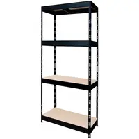 Kovový zásuvný regál černý 180x75x35 cm – 4 police/200 kg