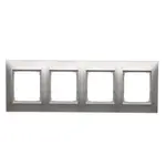 Rámček štvornásobný  strieborný mat DR4/43