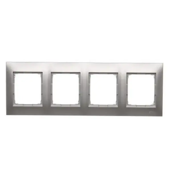Rámček štvornásobný  strieborný mat DR4/43