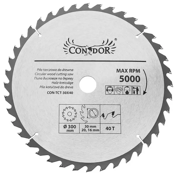 Pílový kotúč do dreva, 300 mm x 40 T, Drel