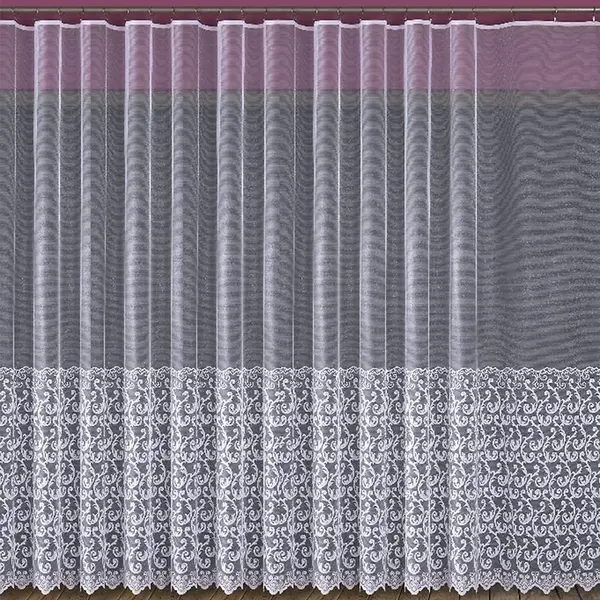 Žakarová záclona 630/D10/180 biely. Tovar na mieru