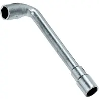 Kľúč, nástrčný zahnutý, dvojhlavý, 10 mm, Drel