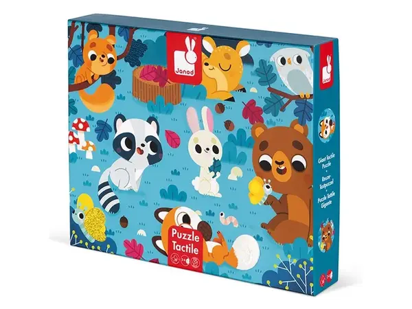 Detské puzzle senzorické Lesné zvieratá - s dotykovými prvkami 20 ks